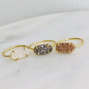 Dainty 24k Gold Drusy Ring